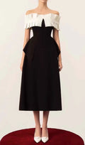 Chanon Black Off Shoulder Midi Dress Flowering Girl