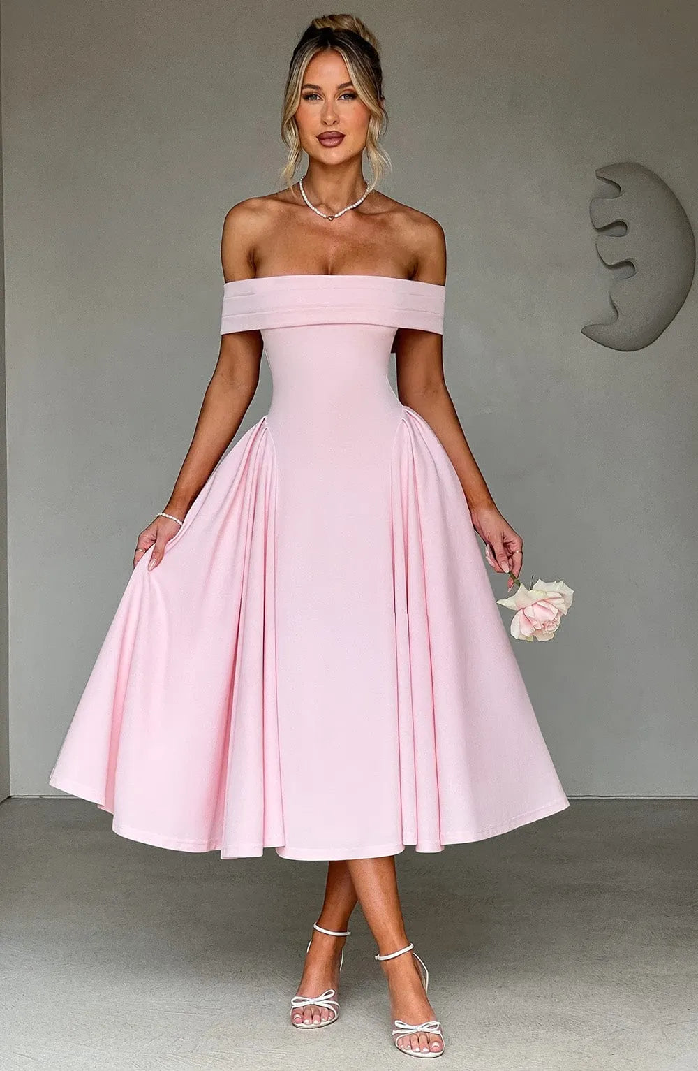 Miranda Midi Dress - Blush Flowering Girl