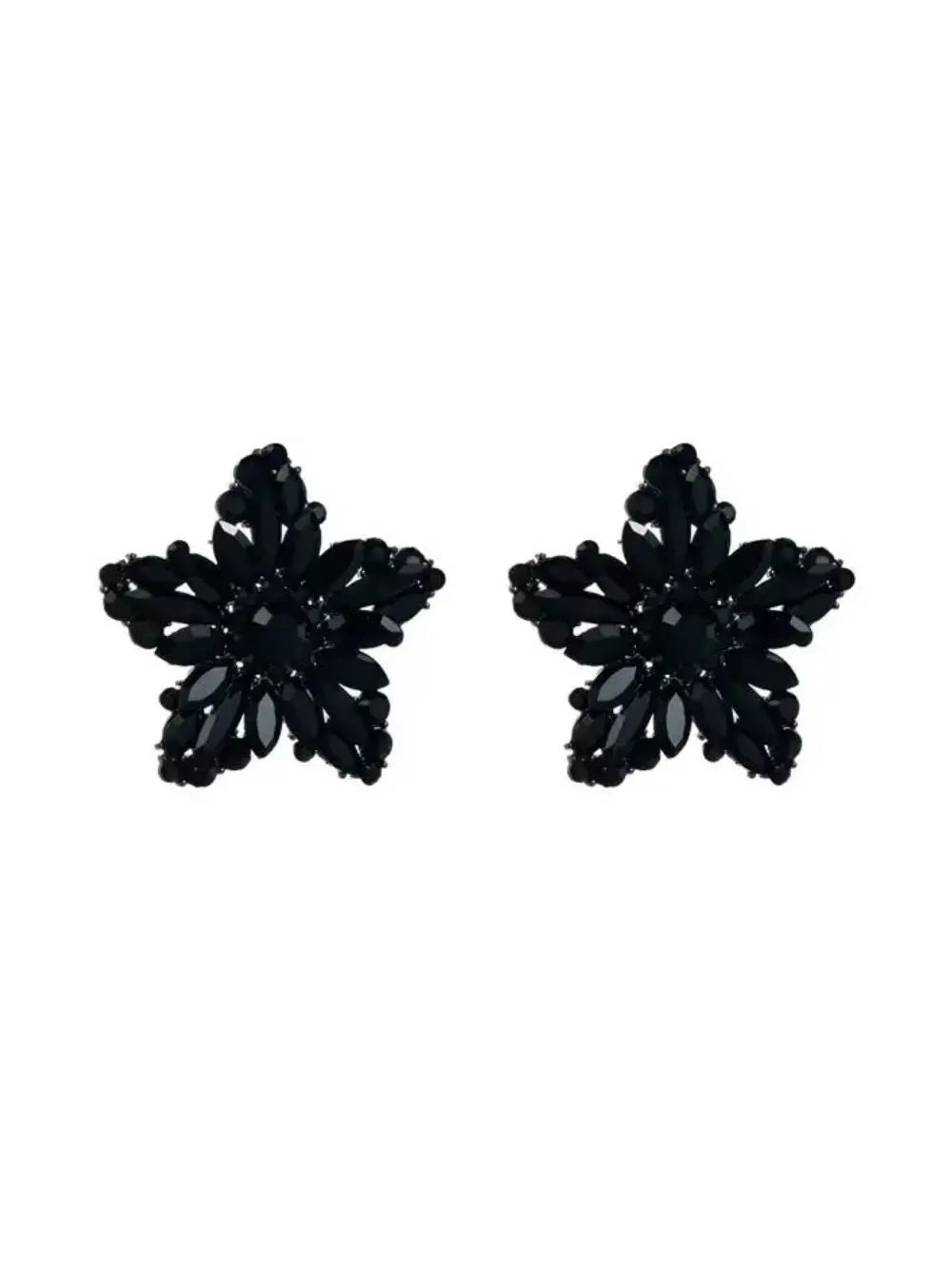Anwar Flower Rhinestone Earrings Flowering Girl