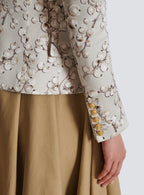6-Button Satin Jacket With Redcurrant Print Flowering Girl