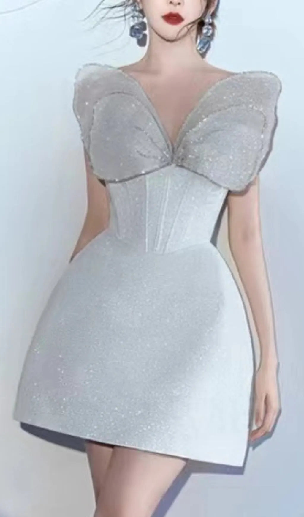 Bow Strapless Mini Dress Flowering Girl