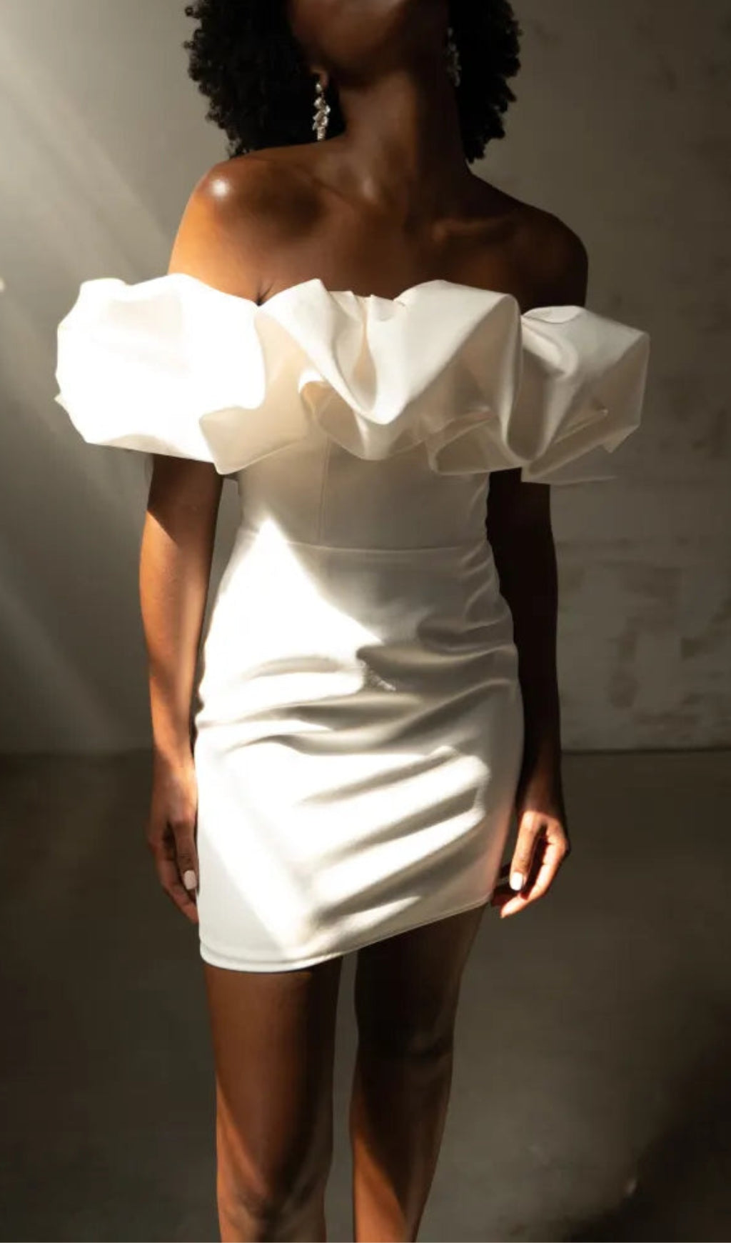 Satin Ruffle Strapless Dress Flowering Girl
