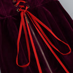Maston Fuchsia Corset Velvet Maxi Dress With Gloves Flowering Girl