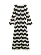 Meher Wave Knitted Long Sleeve Maxi Dress Flowering Girl
