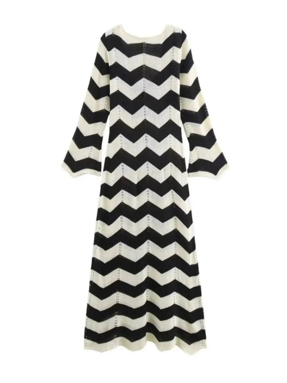 Meher Wave Knitted Long Sleeve Maxi Dress Flowering Girl