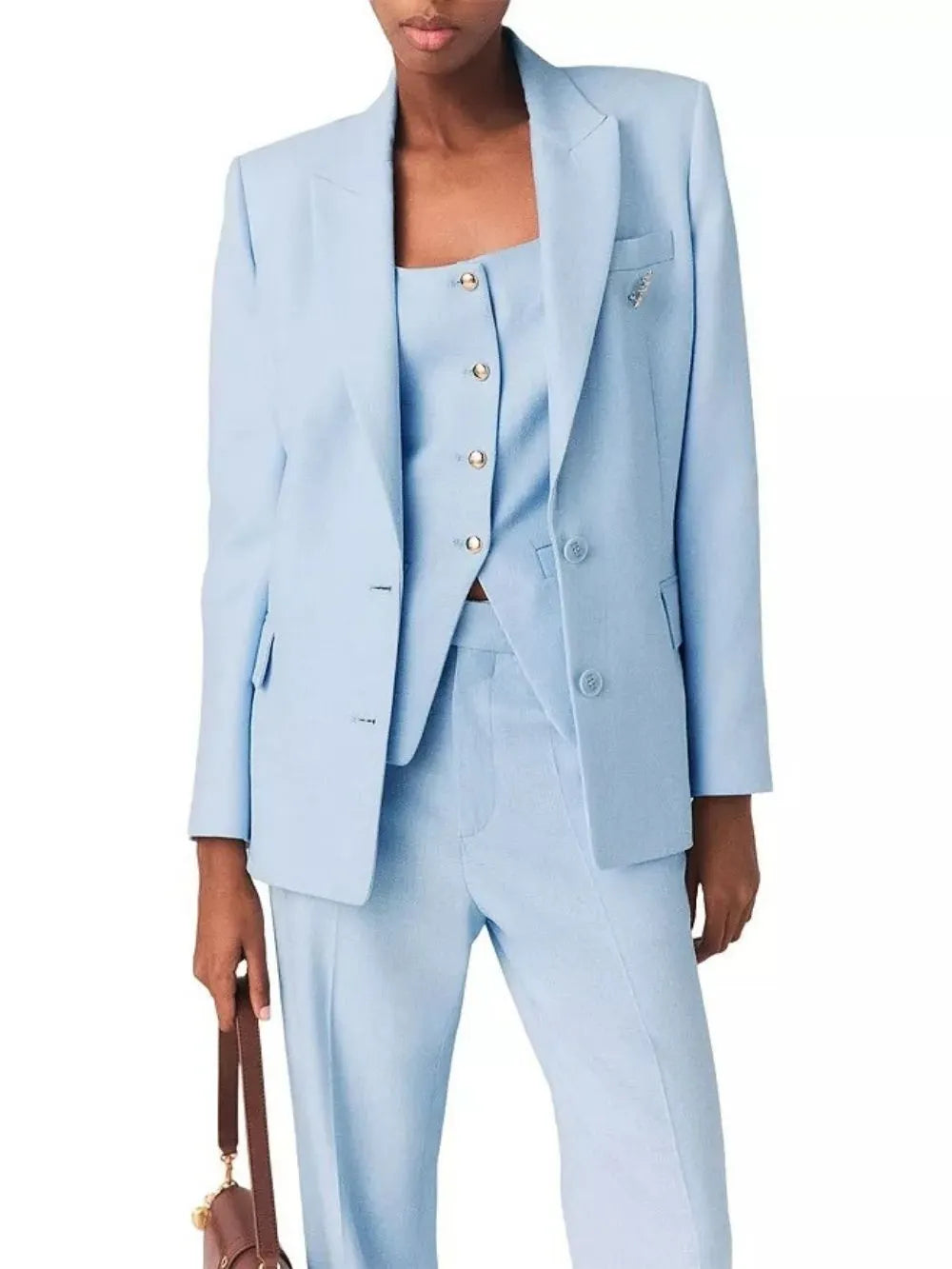 Vigalue Double Breasted Suit Jacket Flowering Girl