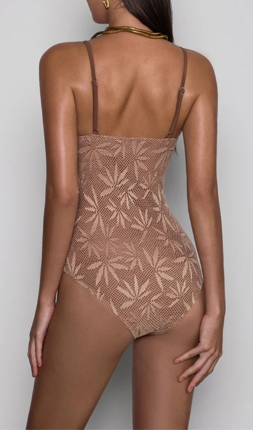 Boryxen Spaghetti Cutout One Piece Swimsuit Flowering Girl