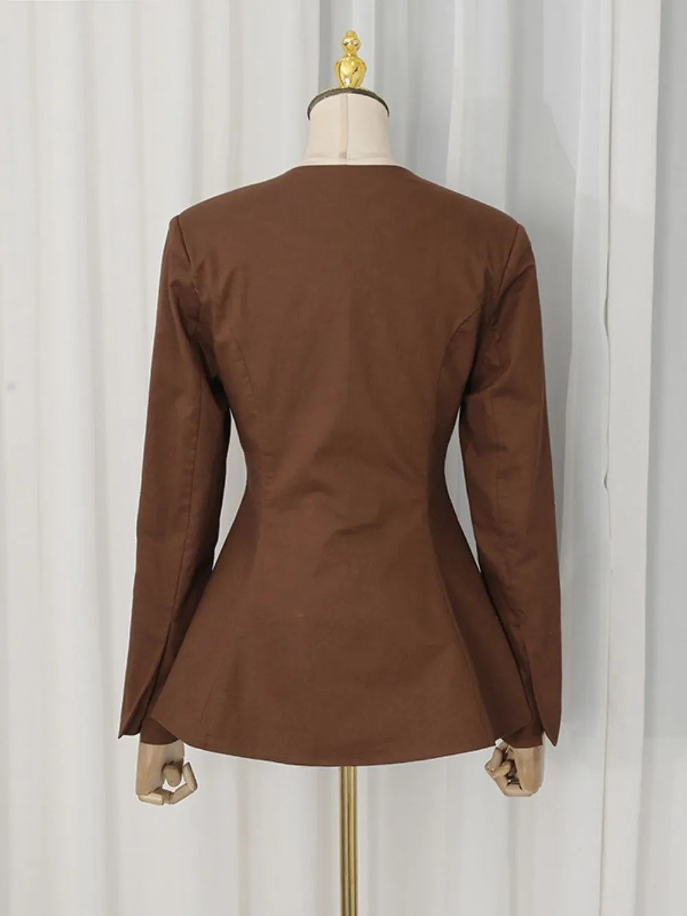 Mari Coffee Blazer & Skirt Set Flowering Girl