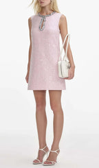 Adelle Pink Sequin Boucle Mini Dress Flowering Girl