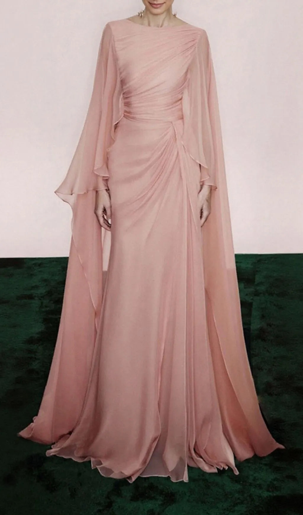 Kiyoye Pink Ruched Maxi Dress Flowering Girl