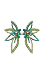 Anastacia Green Crystal Flower Earrings Flowering Girl