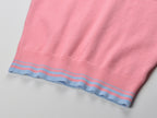 Pink Contrast Stripe Knit Top Flowering Girl
