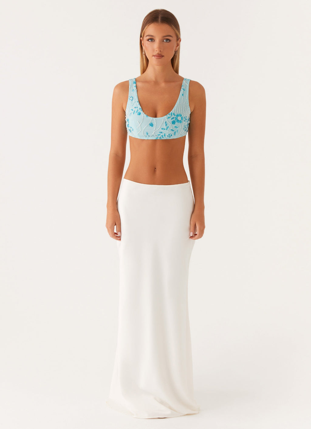 Mercer Sequin Bralette - Blue Flowering Girl