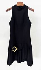 Kemi Black Sleeveless Pleated Mini Dress Flowering Girl