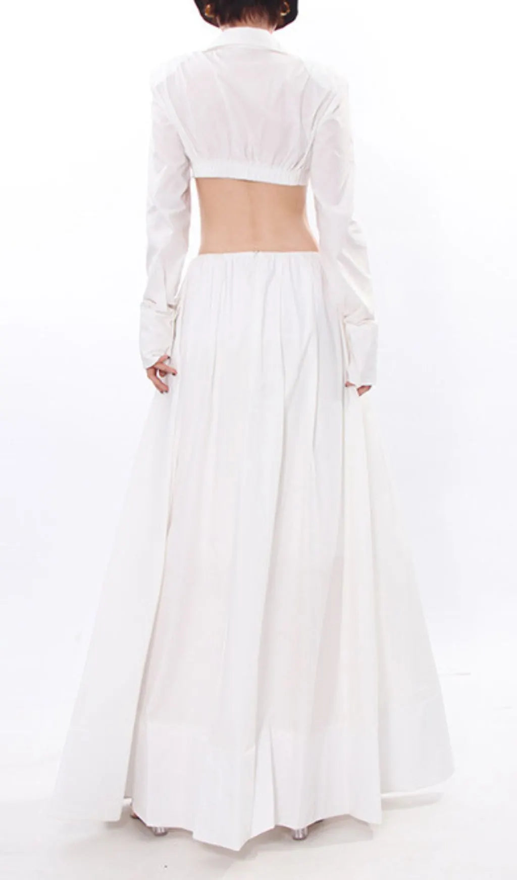 Idra White Long Sleeve Two-Piece Set Flowering Girl