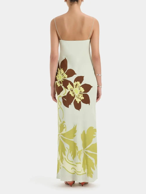 Ashgar Spaghetti Floral Maxi Dress Flowering Girl