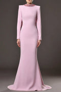 Violet Pink Crêpe Maxi Dress With Crystal Chainmail Flower Flowering Girl