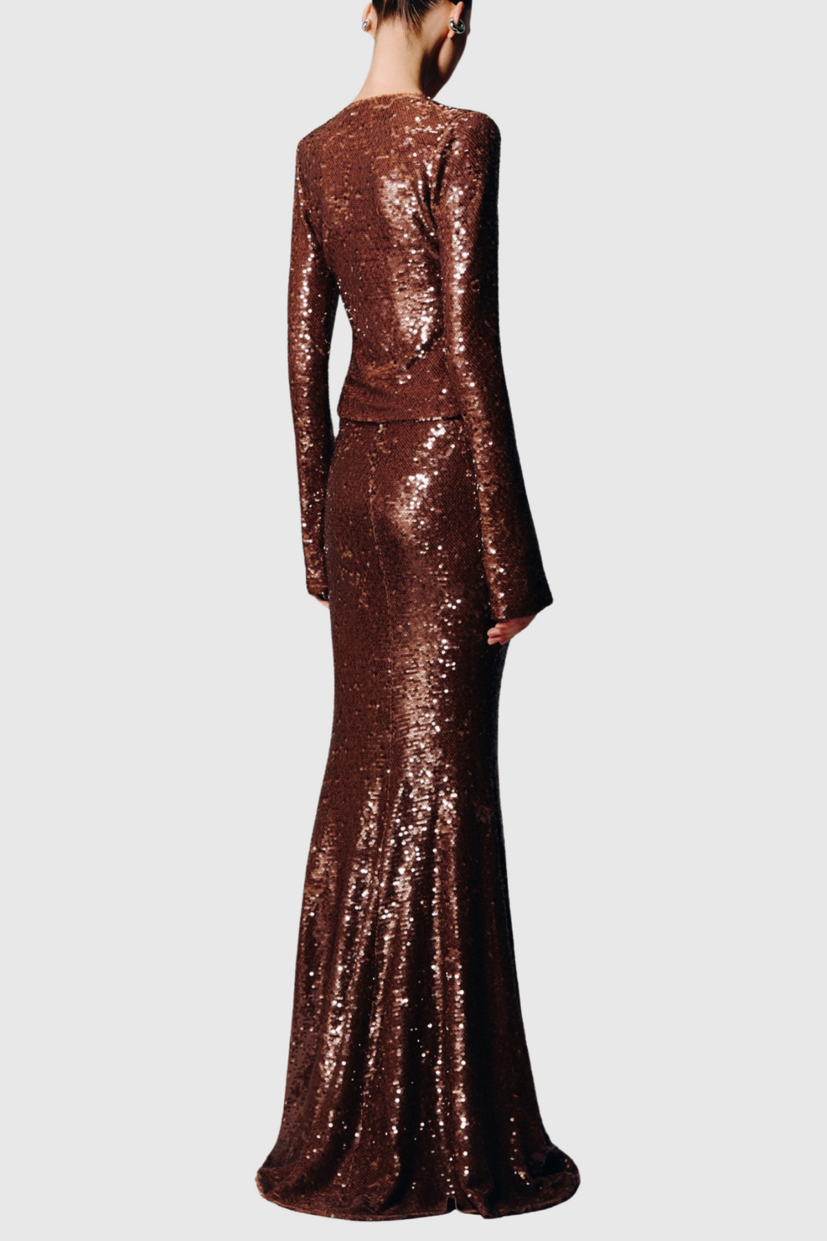 Aubelin Sequin Two Piece Set - Brown Flowering Girl