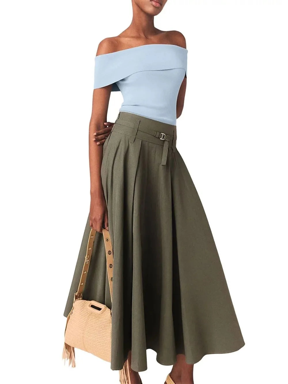 Jeji Belted Midi Skirt Flowering Girl