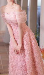 Giovani Pink Flower Midi Dress Flowering Girl