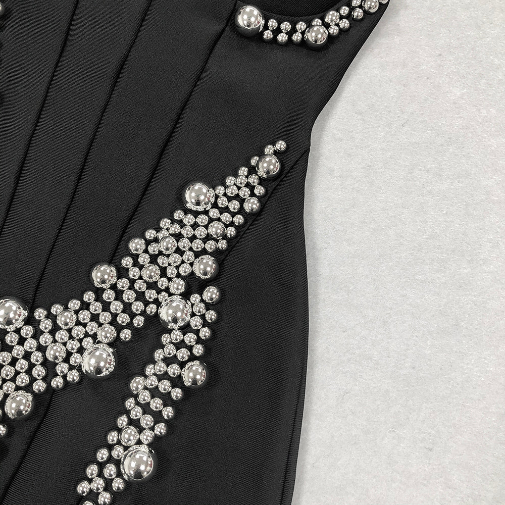 Biagio Black Embellished Mini Dress Flowering Girl