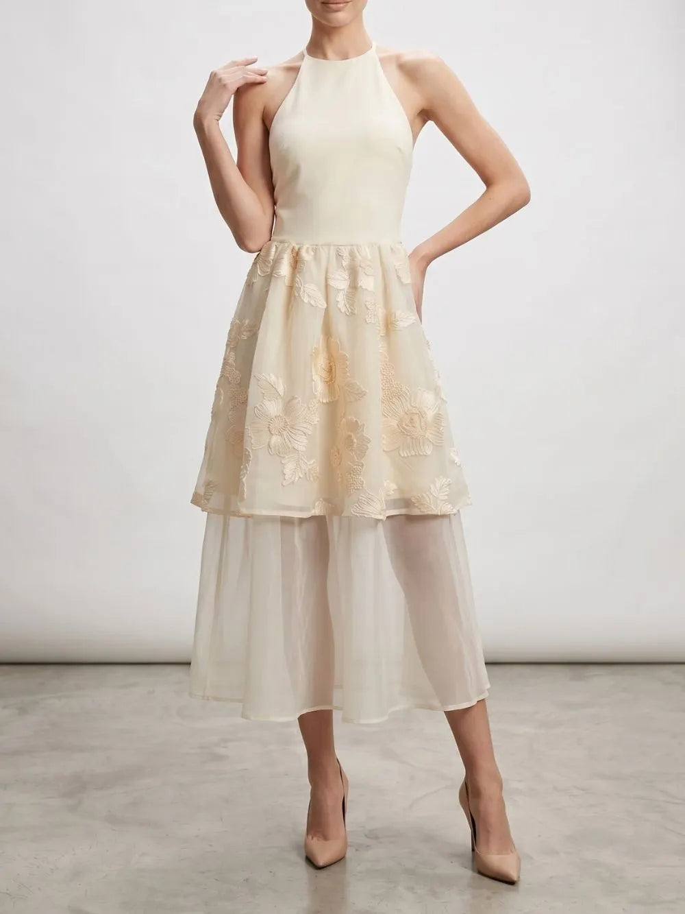 Maik Halter Flower Midi Dress Flowering Girl