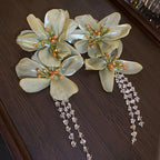 Gianna Green Flower Earrings Flowering Girl