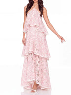 Vexlin Halterneck Tiered Maxi Dress Flowering Girl