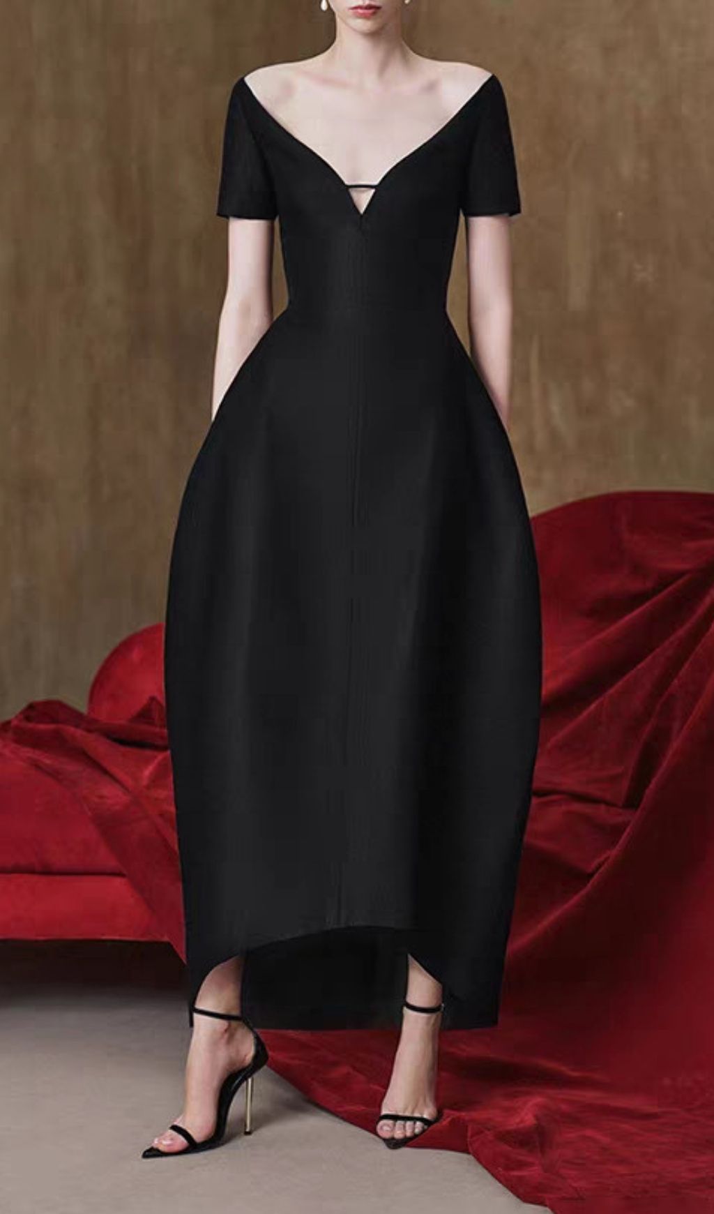 Kiojah Black V-Neck Maxi Dress Flowering Girl