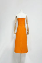Suzanne Appliqué Floral Bustier Maxi Dress In Orange Flowering Girl