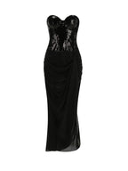 Malu Black Strapless Sequin Maxi Dress Flowering Girl