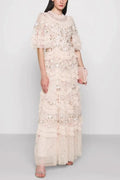 Lalabelle Tulle Floral Gown In Apricot Flowering Girl