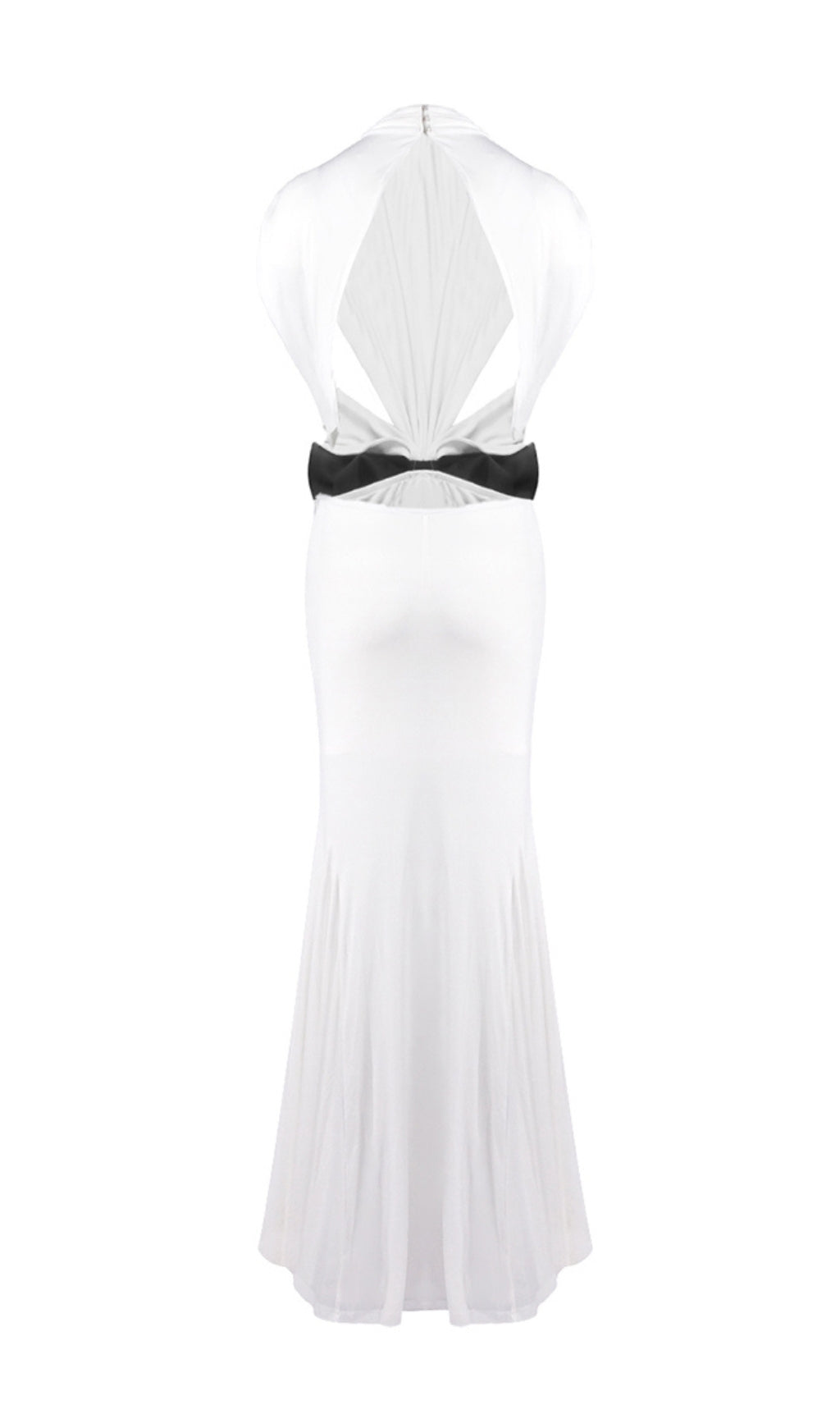 Elisae White Bow Cutout Maxi Dress Flowering Girl