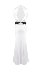 Elisae White Bow Cutout Maxi Dress Flowering Girl