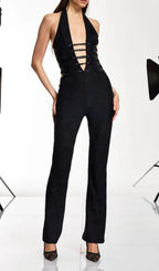 Ixelyn Plunge Neck Lace Jumpsuit Flowering Girl