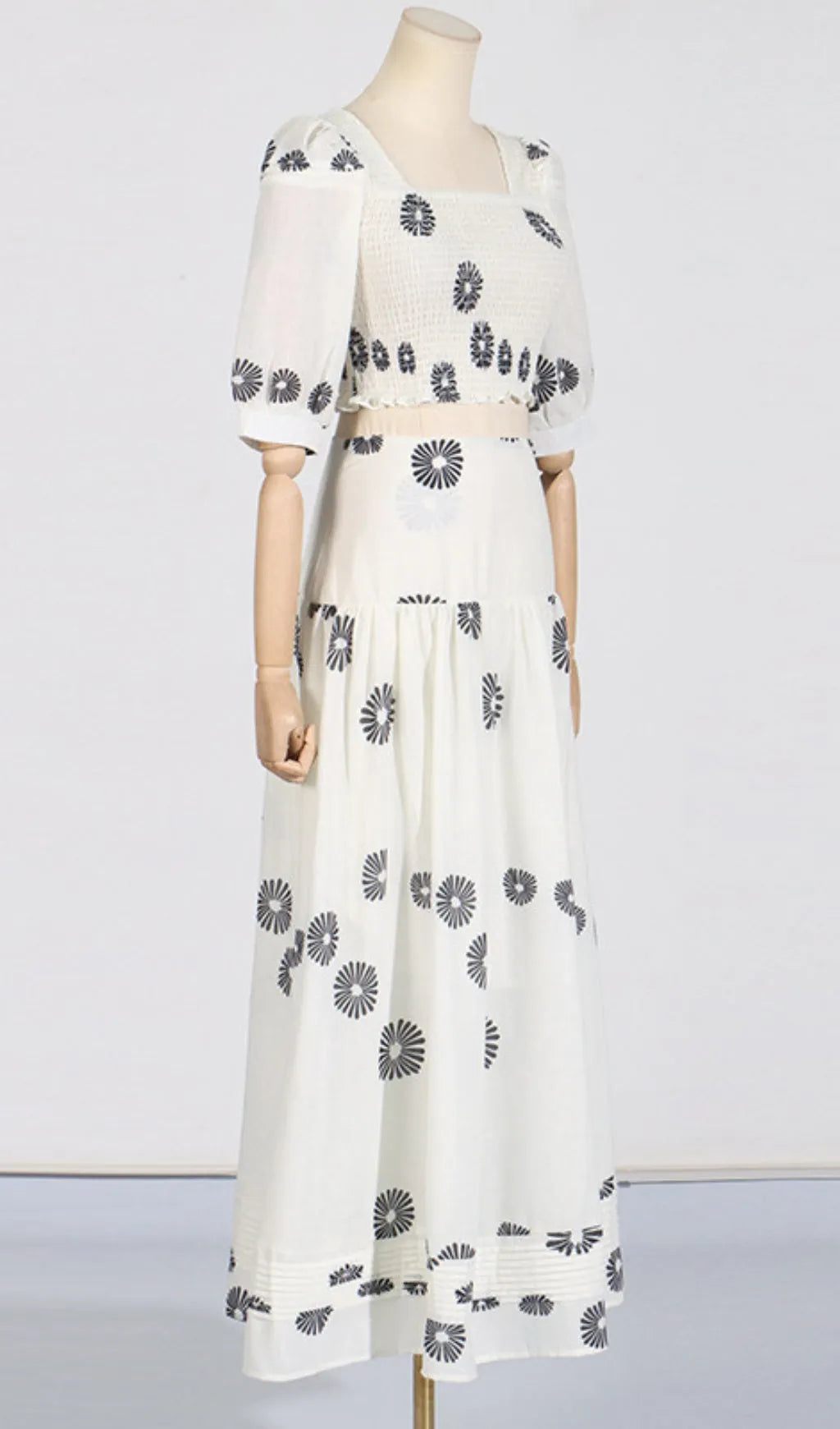 Blossom White Printed Maxi Skirt Set Flowering Girl