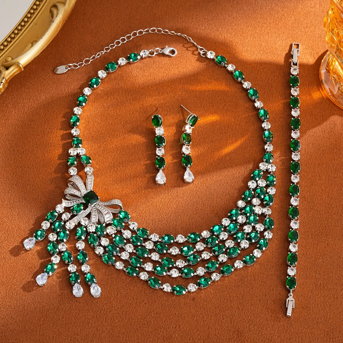 Justice Zircon Bow Jewelry Set Flowering Girl