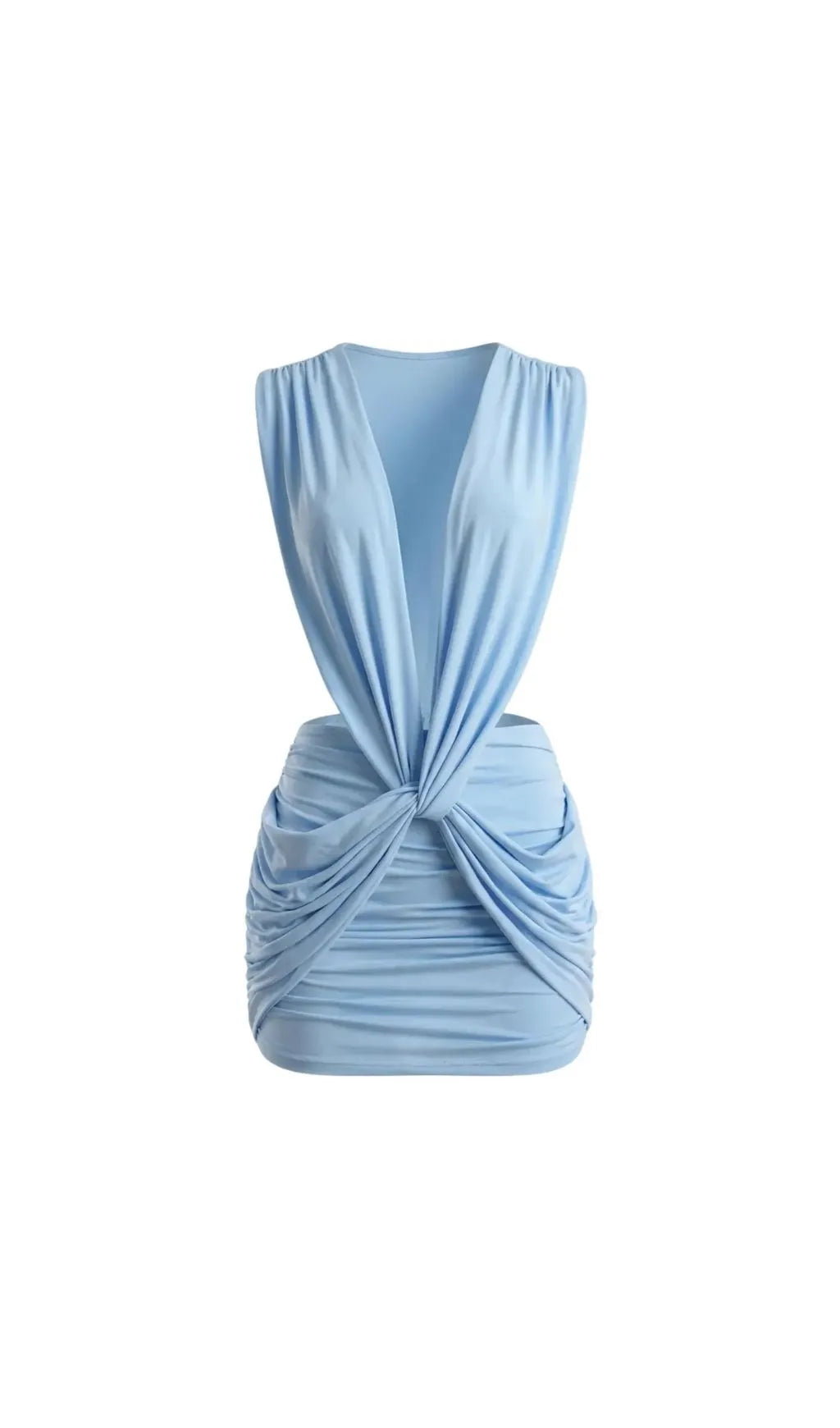 Boonea Draped Mini Dress - Blue Flowering Girl