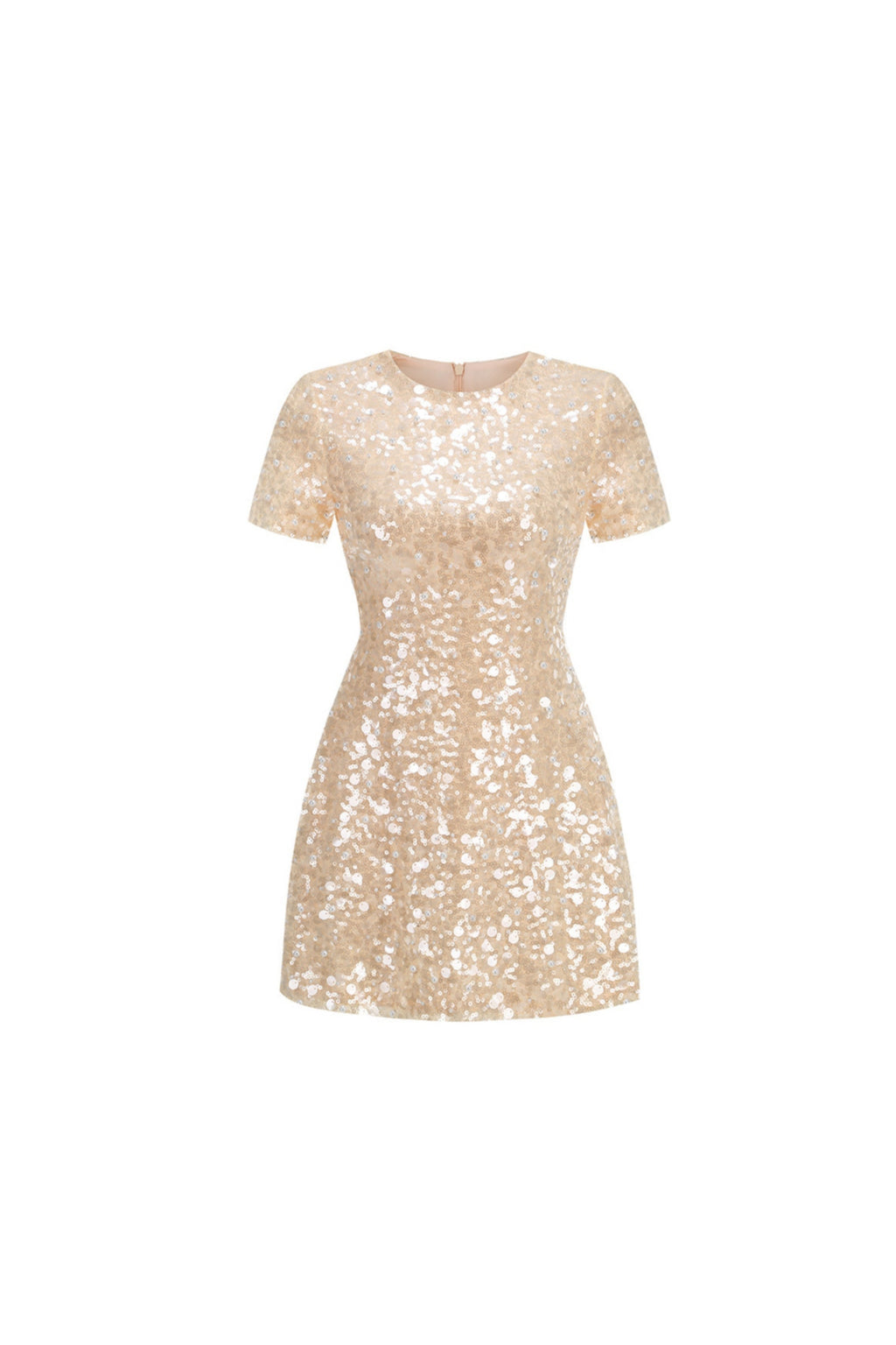 Sequin Embellished Mini Dress In Gold Flowering Girl