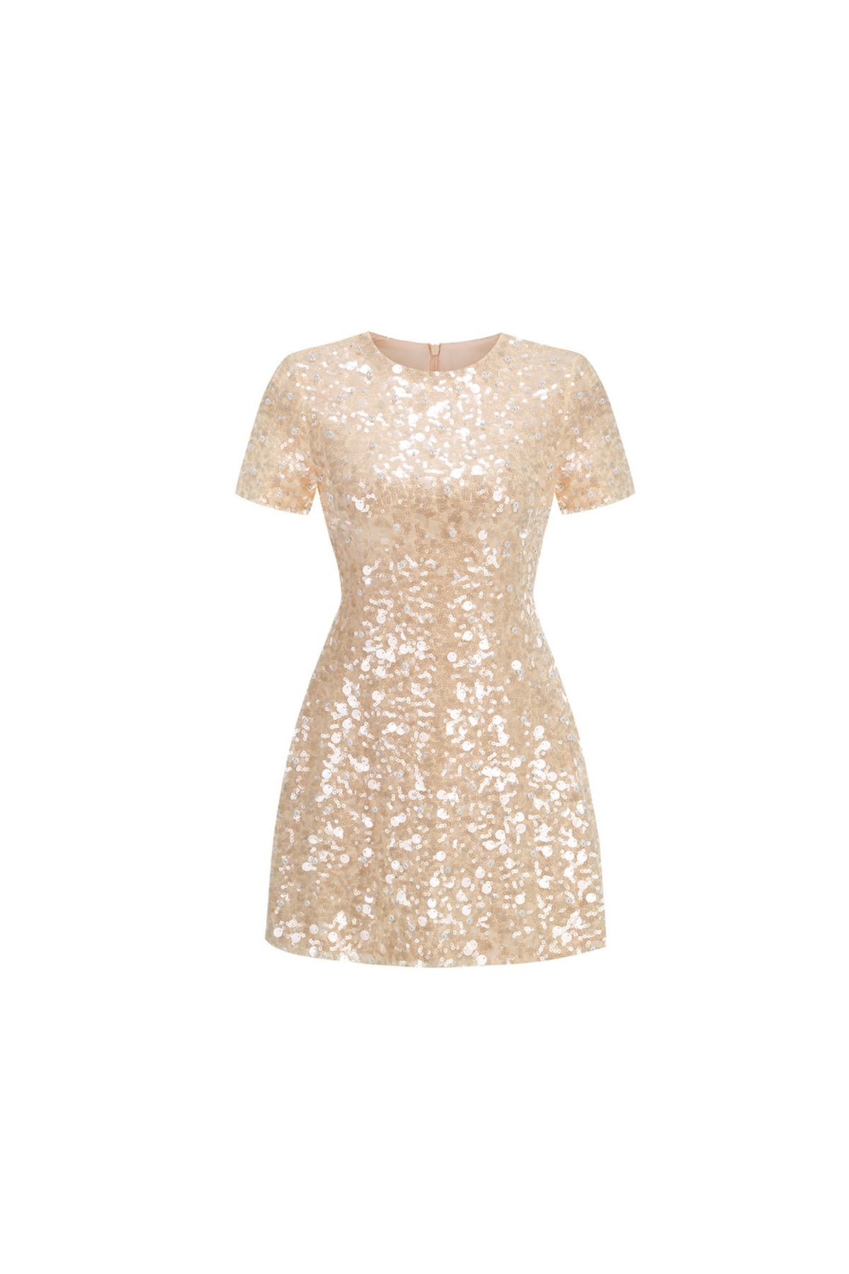 Sequin Embellished Mini Dress In Gold Flowering Girl