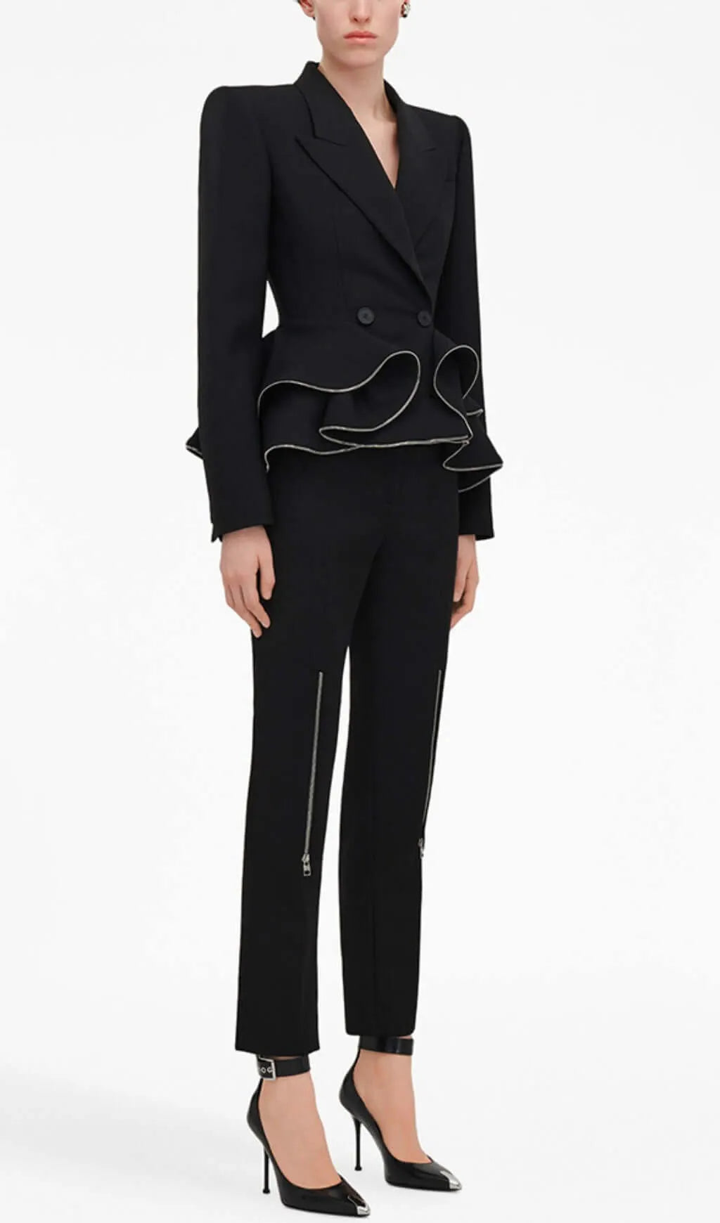 Brigitte Black Ruffle Jacket & Pants Flowering Girl