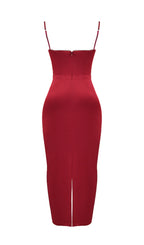 Corset Maxi Dress In Red