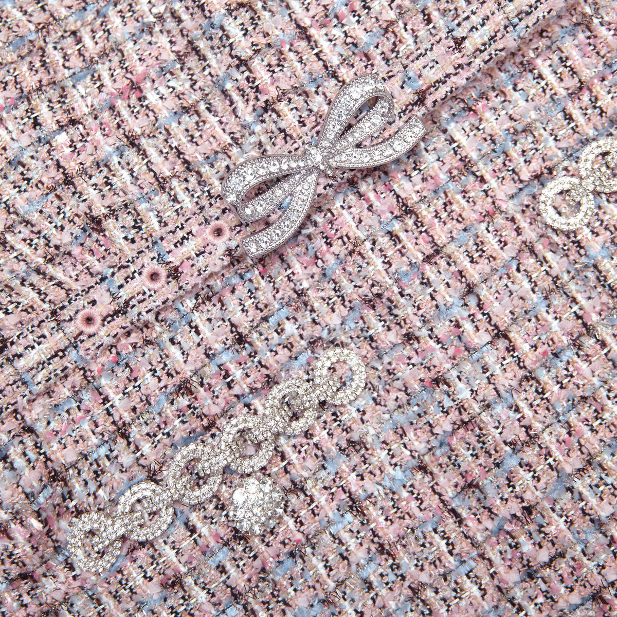 Aditi Pink Boucle Chiffon Midi Dress Flowering Girl