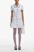 Blue Boucle Mini Dress Flowering Girl