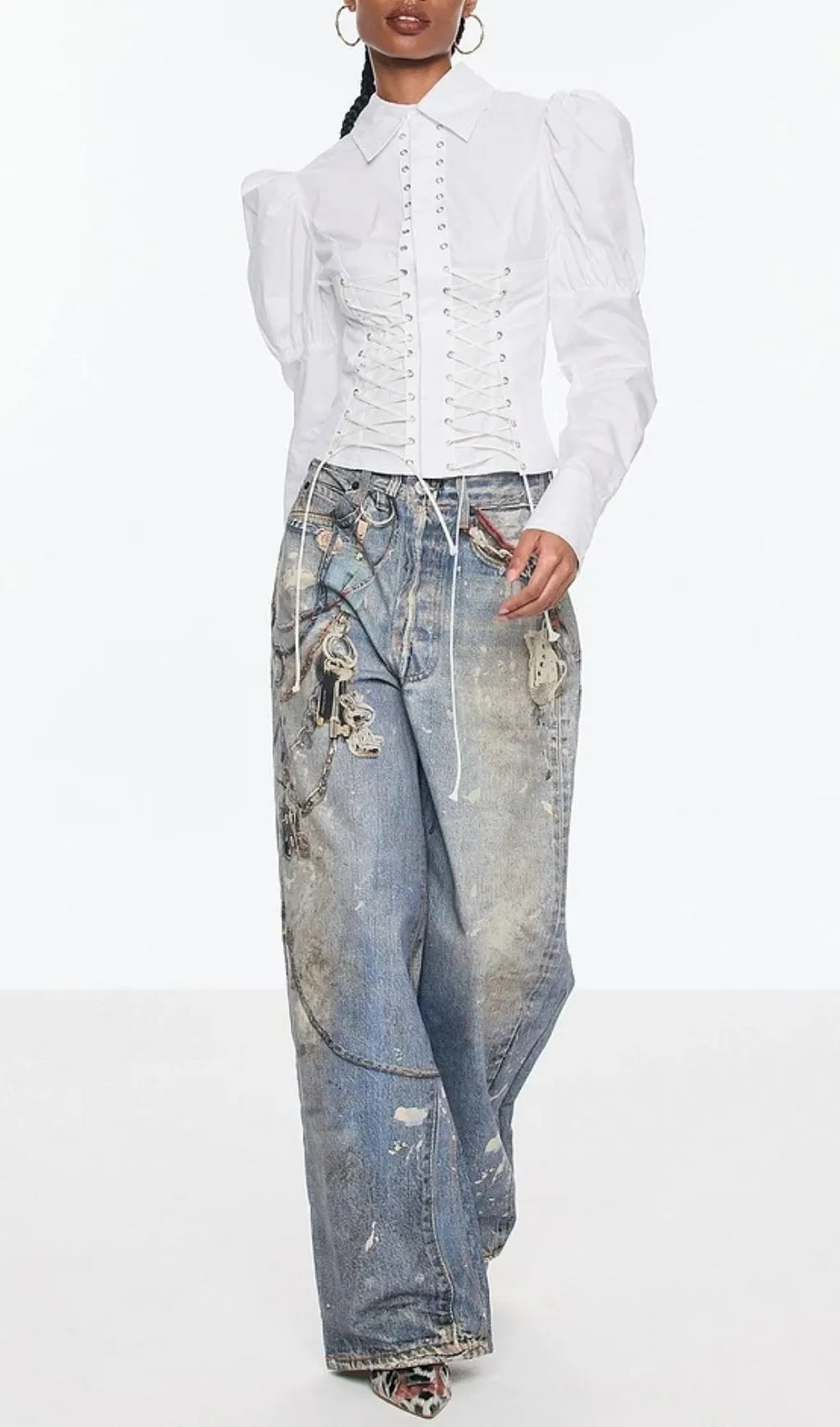 Prima Print Barrel Jeans Flowering Girl