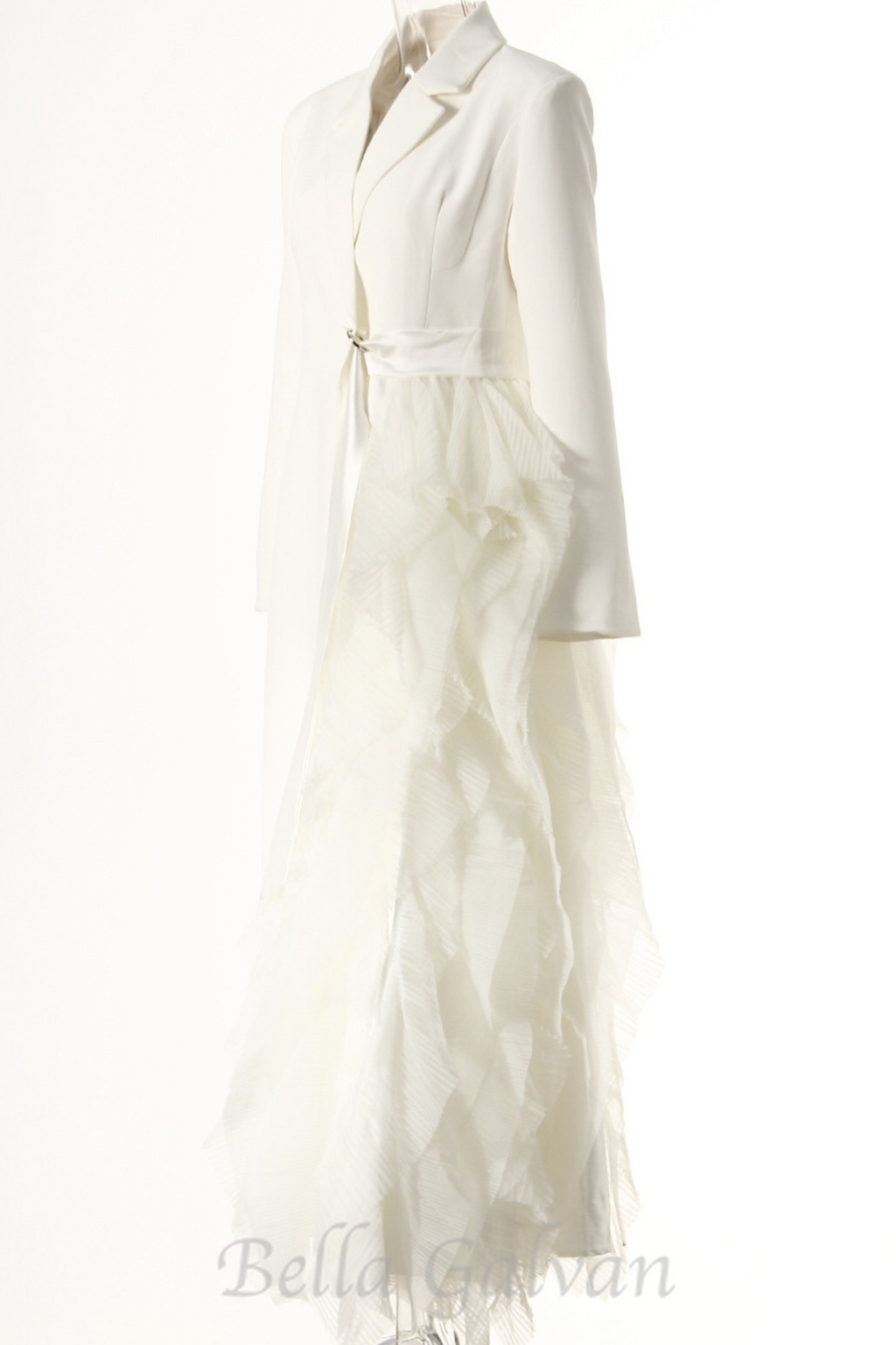 Dataya Mesh Patchwork Coat in White Flowering Girl
