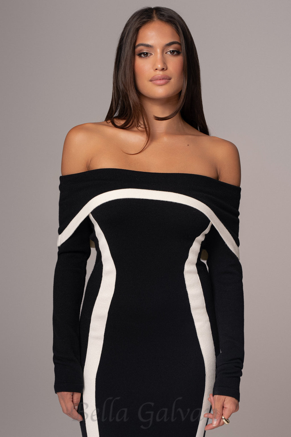 Black Janet Off Shoulder Maxi Dress Flowering Girl
