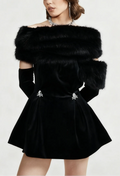 Wivika Velvet Fur Dress Flowering Girl