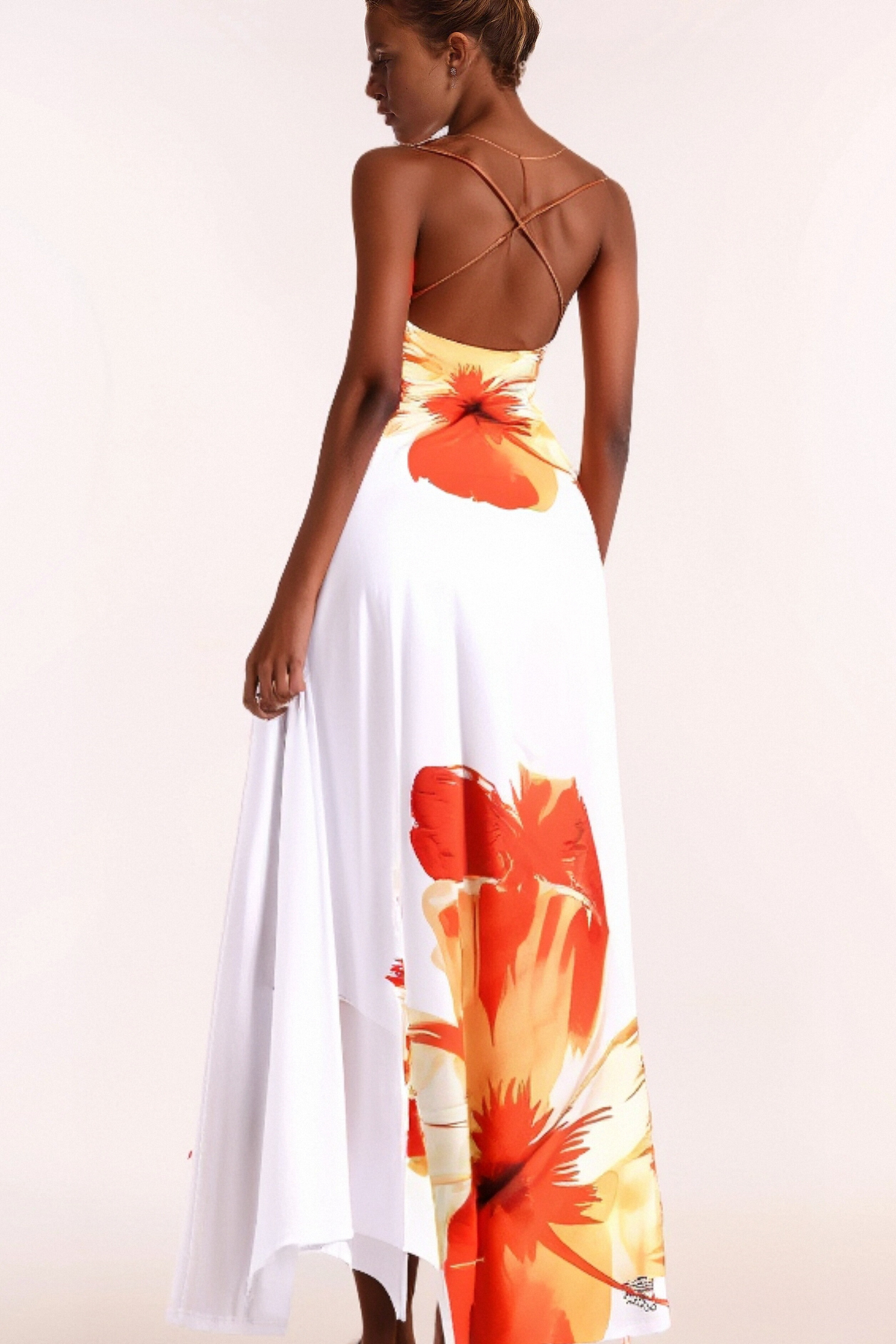 Sarrides Strapless Print Midi Dress Flowering Girl