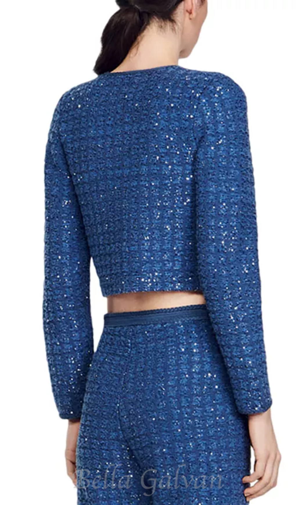 Palm Cropped Blazer in blue Flowering Girl